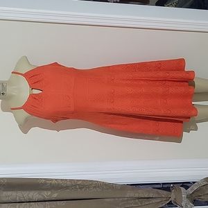 Elegant Orange Halter Dress